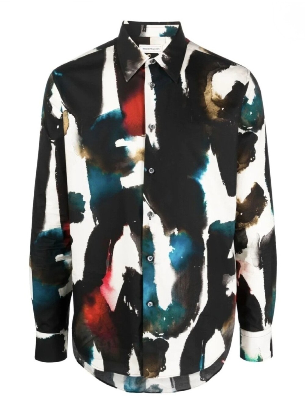 Alexander McQueen Watercolor Graffiti Print Shirt, S-M